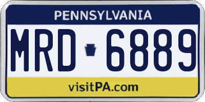 PA license plate MRD6889