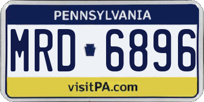 PA license plate MRD6896