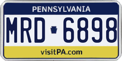 PA license plate MRD6898