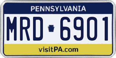 PA license plate MRD6901