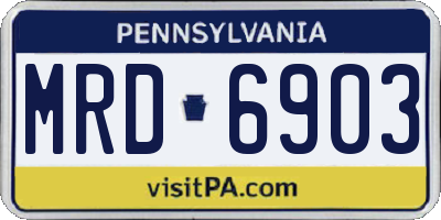 PA license plate MRD6903
