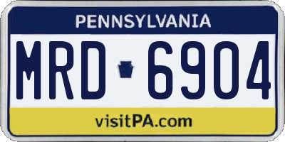PA license plate MRD6904