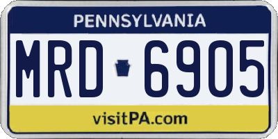 PA license plate MRD6905