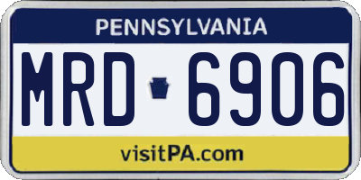 PA license plate MRD6906