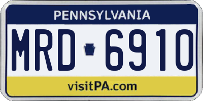 PA license plate MRD6910