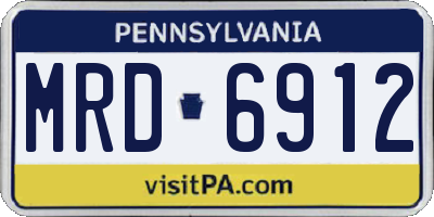 PA license plate MRD6912
