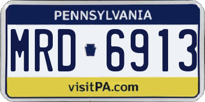 PA license plate MRD6913