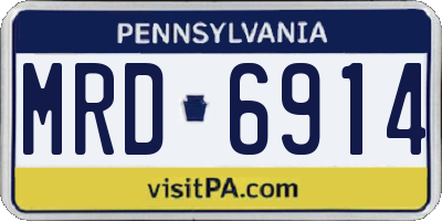 PA license plate MRD6914