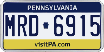 PA license plate MRD6915