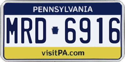 PA license plate MRD6916