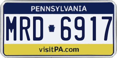PA license plate MRD6917