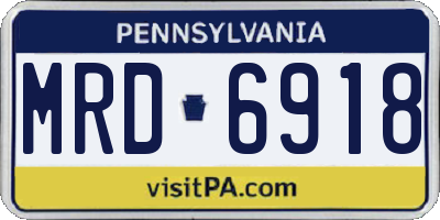 PA license plate MRD6918