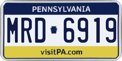 PA license plate MRD6919