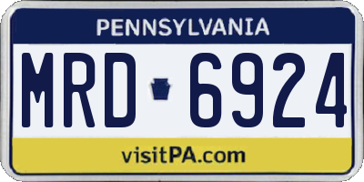 PA license plate MRD6924