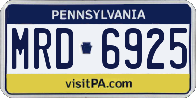 PA license plate MRD6925