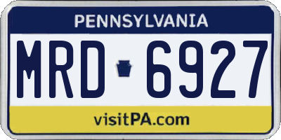 PA license plate MRD6927