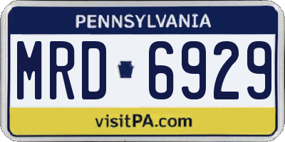 PA license plate MRD6929