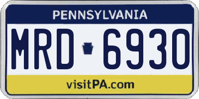 PA license plate MRD6930