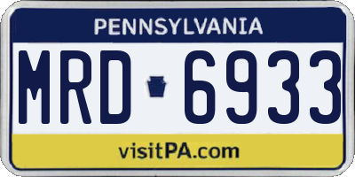 PA license plate MRD6933
