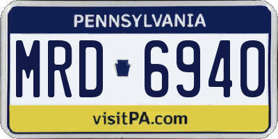 PA license plate MRD6940