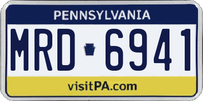 PA license plate MRD6941