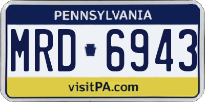 PA license plate MRD6943