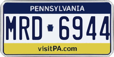 PA license plate MRD6944