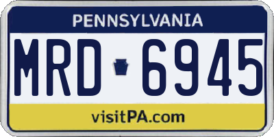 PA license plate MRD6945
