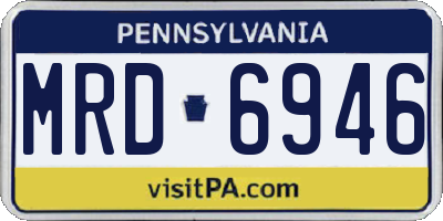 PA license plate MRD6946