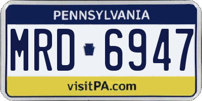 PA license plate MRD6947