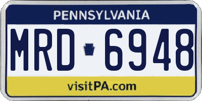 PA license plate MRD6948
