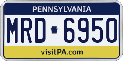 PA license plate MRD6950