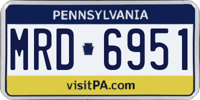 PA license plate MRD6951