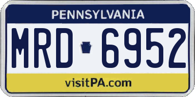 PA license plate MRD6952