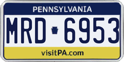 PA license plate MRD6953