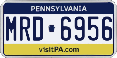 PA license plate MRD6956