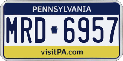 PA license plate MRD6957
