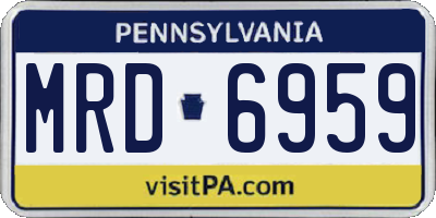 PA license plate MRD6959