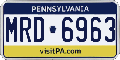 PA license plate MRD6963