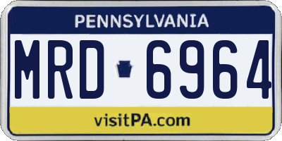 PA license plate MRD6964