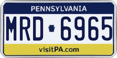 PA license plate MRD6965