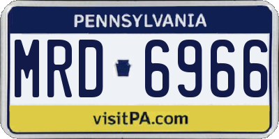 PA license plate MRD6966