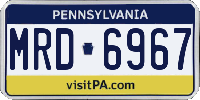 PA license plate MRD6967