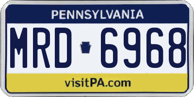 PA license plate MRD6968