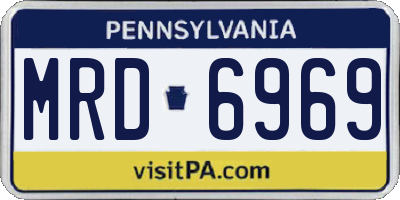 PA license plate MRD6969