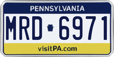 PA license plate MRD6971