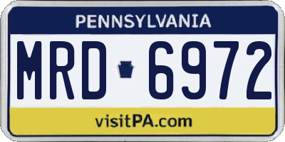 PA license plate MRD6972