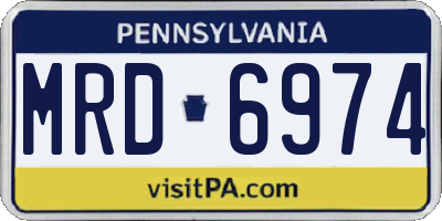 PA license plate MRD6974