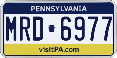 PA license plate MRD6977