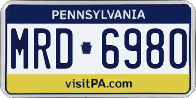 PA license plate MRD6980